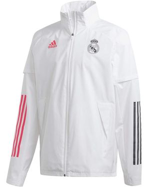 adidas Real Madrid Seizoen 2020/21 Officieel Windjack Voor Volwassenen - Wit
