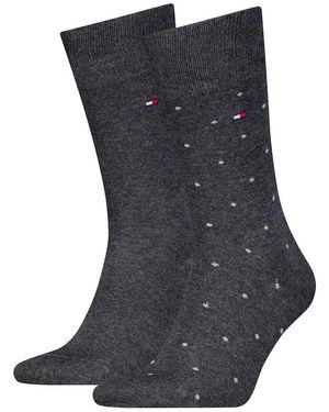 Tommy Hilfiger 8719965009202 Th Men Sock 2p Dot - Grijs