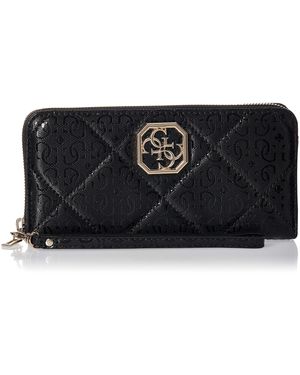 Guess Dilla Large Zip Around Wallet - Black