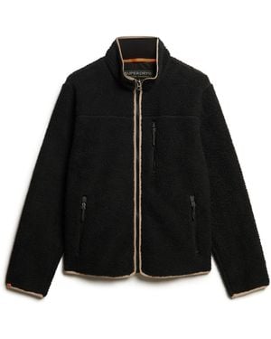 Superdry Outdoor Fleecejack Voor Met Doorlopende Ritssluiting - Zwart