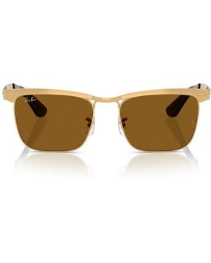 Ray-Ban Lunettes de soleil Wayfarer Deluxe unisexes - Marron