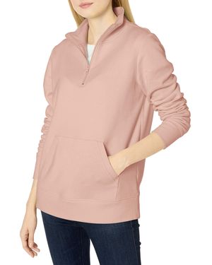 Amazon Essentials Lange Mouwen Lichtgewicht Franse Terry Fleece Quarter-zip Top,roze,s - Naturel