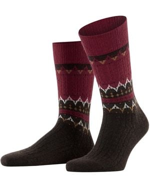 FALKE Norseman M So Wool Patterned Socks - Red