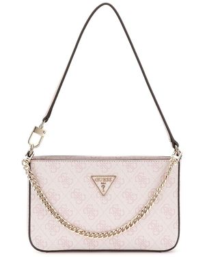 Guess Noelle Mini Top Zip Shoulder Bag Orchid Logo - Roze
