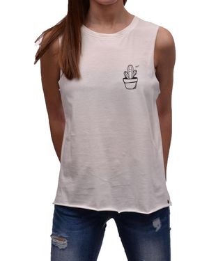 Vero Moda VMJULIE Snow White Ärmelloses T-Shirt. - Weiß