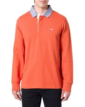 GANT Reg Chambray Heavy Rugger Polo Shirt - Orange