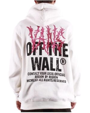 Vans Felpa Zip con Cappuccio con Cerniera Uomo Label Metal Wall Cotone Premium 2025/26 Limited - Bianco
