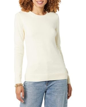 Amazon Essentials Jersey en Algodón de Cuello Redondo - Blanco