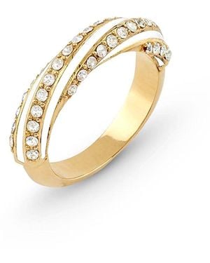 Guess Ring Enamel Twisted Weiß/Gold JUBR05384JWYGWH56 Ringgröße 56/17,8 - Mettallic