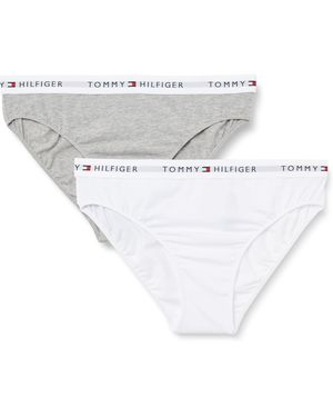 Tommy Hilfiger Braguitas Chicas Pack de 2 con Logotipo en la Cintura - Blanco
