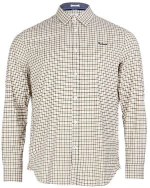 Pepe Jeans Camicia Bianca/Giallo/Navy a Quadri Uomo Fleetwood - Grigio