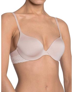 Sloggi Wow Lace Whp Underwired Half-cup Padded Bra New Beige - Multicolour