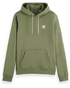 Scotch & Soda Essential Logo Badge Hoodie Hooded Sweatshirt - Green