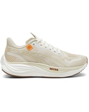 PUMA Womens Velocity Nitro 3 X Fm Running Trainers Shoes - Beige, Beige, 7 Uk - White