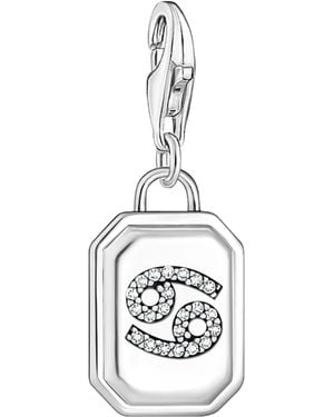 Thomas Sabo 2 Charm-Anhänger Sternzeichen Krebs mit Steinen Silber 925 Sterlingsilber - Mettallic