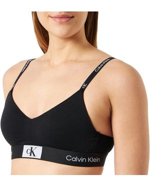 Calvin Klein Lght Lined Bralette in Blue Lyst UK