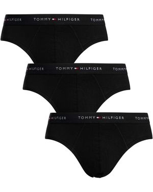 Tommy Hilfiger Calzoncillos hip briefs Pack de 3 Hombre con logotipo en la cintura - Negro