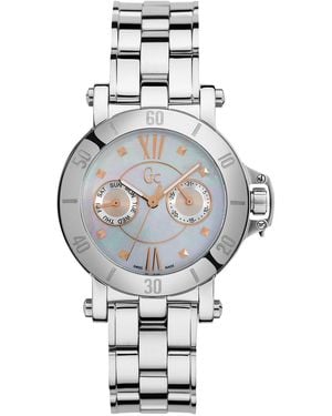 Guess Gc Gc Femme Ladies Stainless Steel MOP Dial Day & Date Watch X74012L1S - Grigio