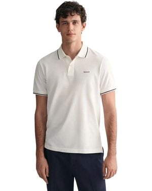 GANT Uomo Polo in Piquet con Bordino White - x-Large - Bianco