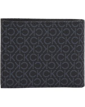 Calvin Klein Uomo Borsello Classic Mono Bifold con Stampa del Logo - Nero