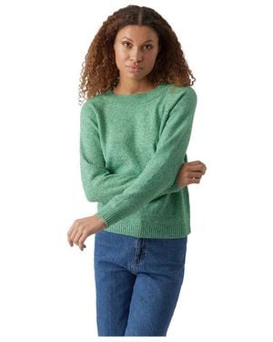 Vero Moda Vmdoffy LS O-Neck Blouse Ga Noos Maglione - Verde