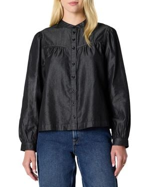 Amazon Essentials Relaxed-Fit Langärmlige Jeansbluse Chambray - Schwarz