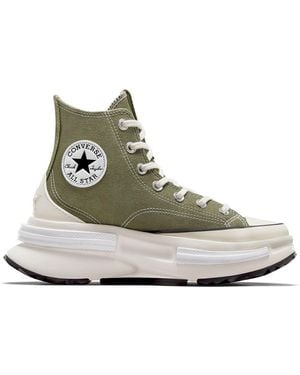 Converse Run Star Legacy Cx High Top Canvas Trainers A046154c S Green - Black