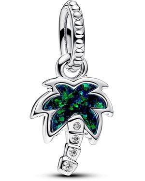 PANDORA Moments Schimmernde Grüne Palme Charm-Anhänger aus Sterling Silber mit Zirkonia