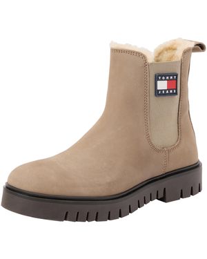 Tommy Hilfiger Donna Stivaletti Chelsea Nubuck Foderati - Marrone