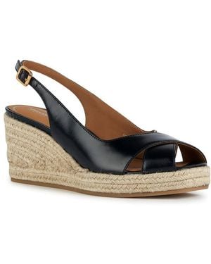 Geox D PANAREA Espadrille Wedge Sandal,Schwarz,36 EU - Blau