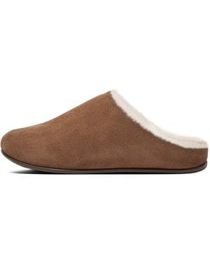 Fitflop Chrissie Shearling Open Back Slippers - Black