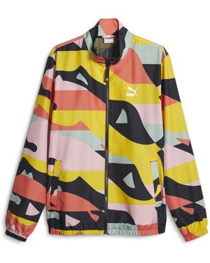 PUMA Swxp Worldwide Woven Jacket Athletic Oberbekleidung Casual - Schwarz, Schwarz, M - Gelb