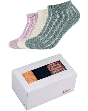 S.oliver Sneakersockenbox 3er Pack 35/38 stormy sea - Grau
