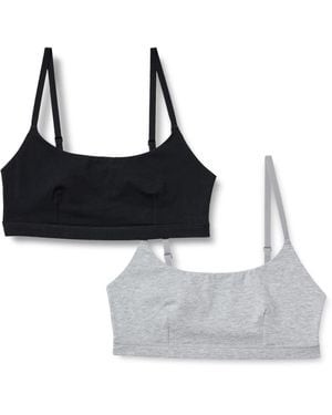 Amazon Essentials Bralette redondo de punto de algodón sin cierre Mujer - Negro
