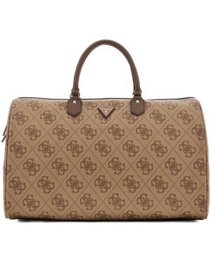 Guess Weekender Duffel Bag Latte Logo / Brown