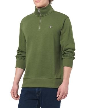 GANT REG Shield Half Zip Sweat Sweatshirt - Grün