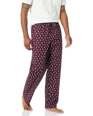 Amazon Essentials Gewebte Straight-Fit Pyjamahose Mit Taschen - Rot