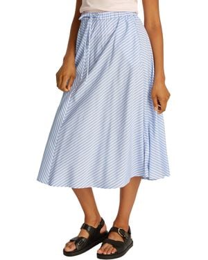 Tommy Hilfiger Rock Crinkle Viscose Mix Midi-Länge - Blau