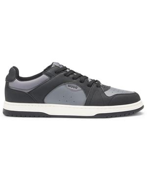 HUGO S Hadrian Tenn Low-top Trainers With Faux Leather Size 8 Charcoal - Grey