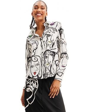 Desigual Arty Faces Shirt - White