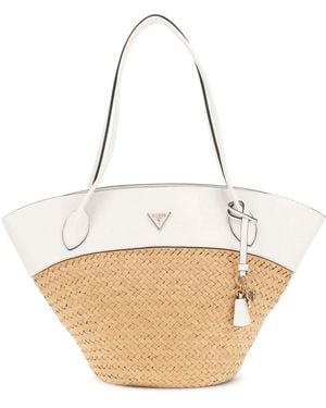 Guess Schoudertas Shopper Venere Large Tote Natural/cream White Lichtbruin - Wit