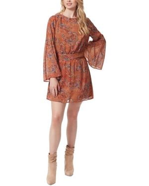 Jessica Simpson Amella Trumpet Sleeve Mini Dress - Red