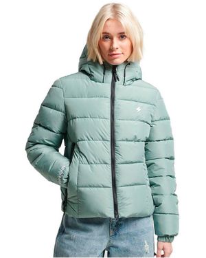 Superdry Hooded Spirit Sports Puffer Jacke - Grün