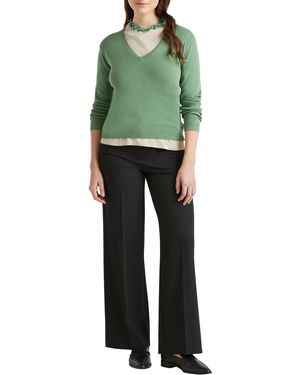 Benetton Maglia Scollo V M/L 1091d4625 Pullover - Grün