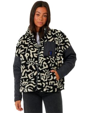 Rip Curl Series Zip Through Fleece Shower P - Washed Black