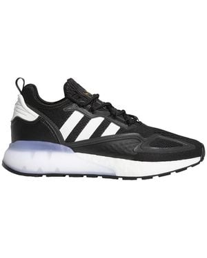 adidas Womens Zx 2k Boost Lace Up Trainers Shoes Casual - Black, Black, 4.5 Uk - Blue