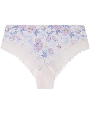 Women'secret Braga Ancha brasileña Print Flores Multicolor - Morado