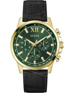 Guess Multi Dial Quarz Watch With Leather Strap Gw0901g4 - Green