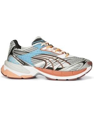 PUMA Mens Velophasis Phased Lace Up Trainers Shoes Casual - Grey, Silver/orange/blue, 9