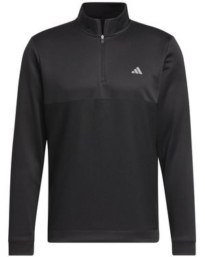 adidas Golf Standard Ultimate365 Textured Quarter-zip Top - Black